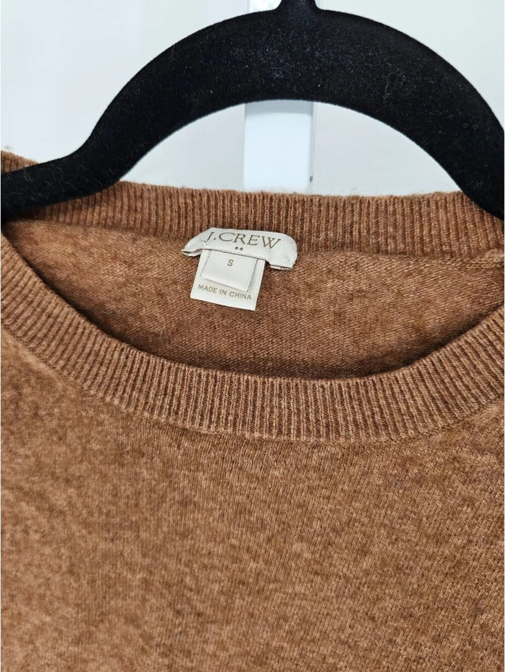 J Crew Womens Sz S Classic Crew Neck Sweater Solid Brown
